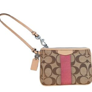 Pink and tan coach wallet